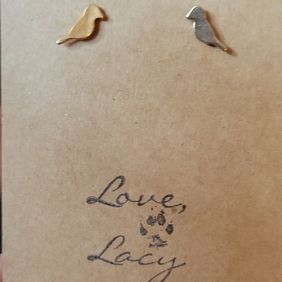 Rose Gold Small Bird Stud Earrings - Picture 4 of 5